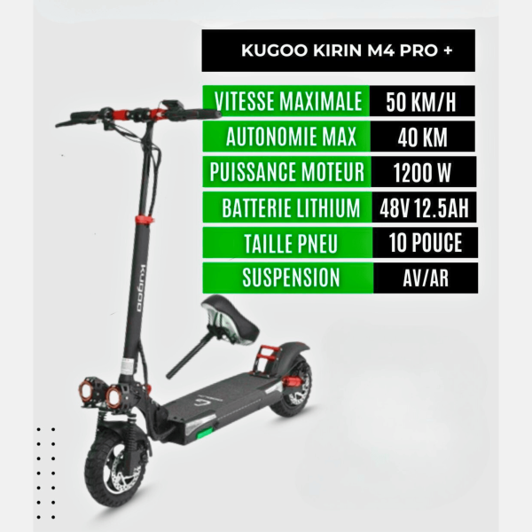 KugooKirin M4 Pro Plus Electric Scooter – Image 2