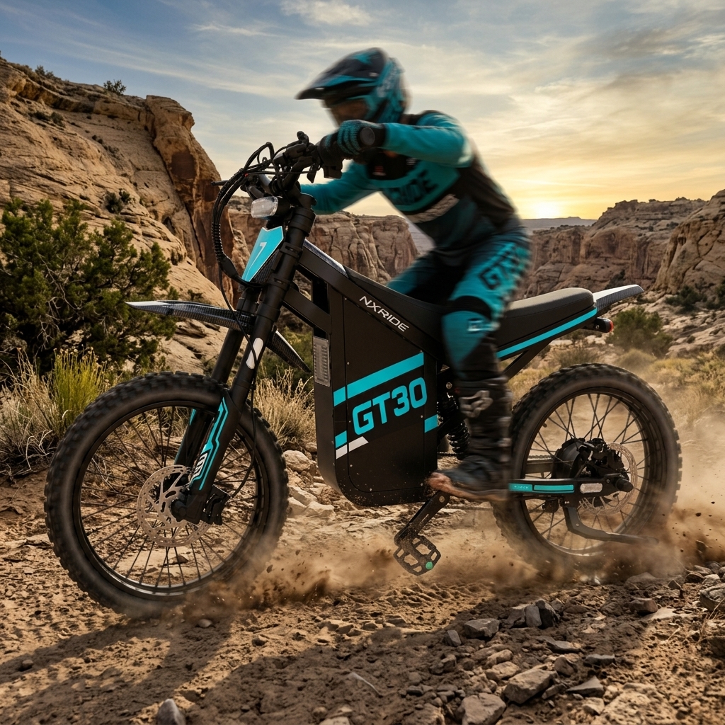 NXRIDE GT30 Vélo Électrique Moteur 1500W, Batterie 52V 27Ah, Roues 19 Pouces, Cadre en Acier