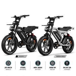 NXRIDE S20 PRO Vélo Électrique Moteur 1000W, Batterie 48V 18Ah, Roues Fat Tire 20 Pouces, Cadre en Acier